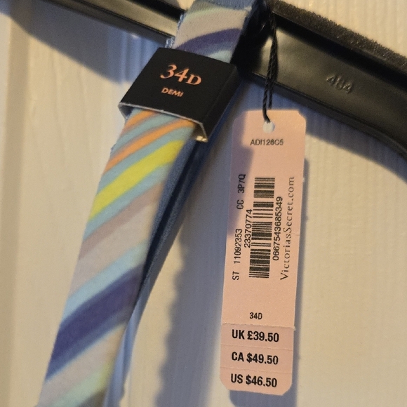 Striped Blue Multi-Color Bra - Picture 2 of 3